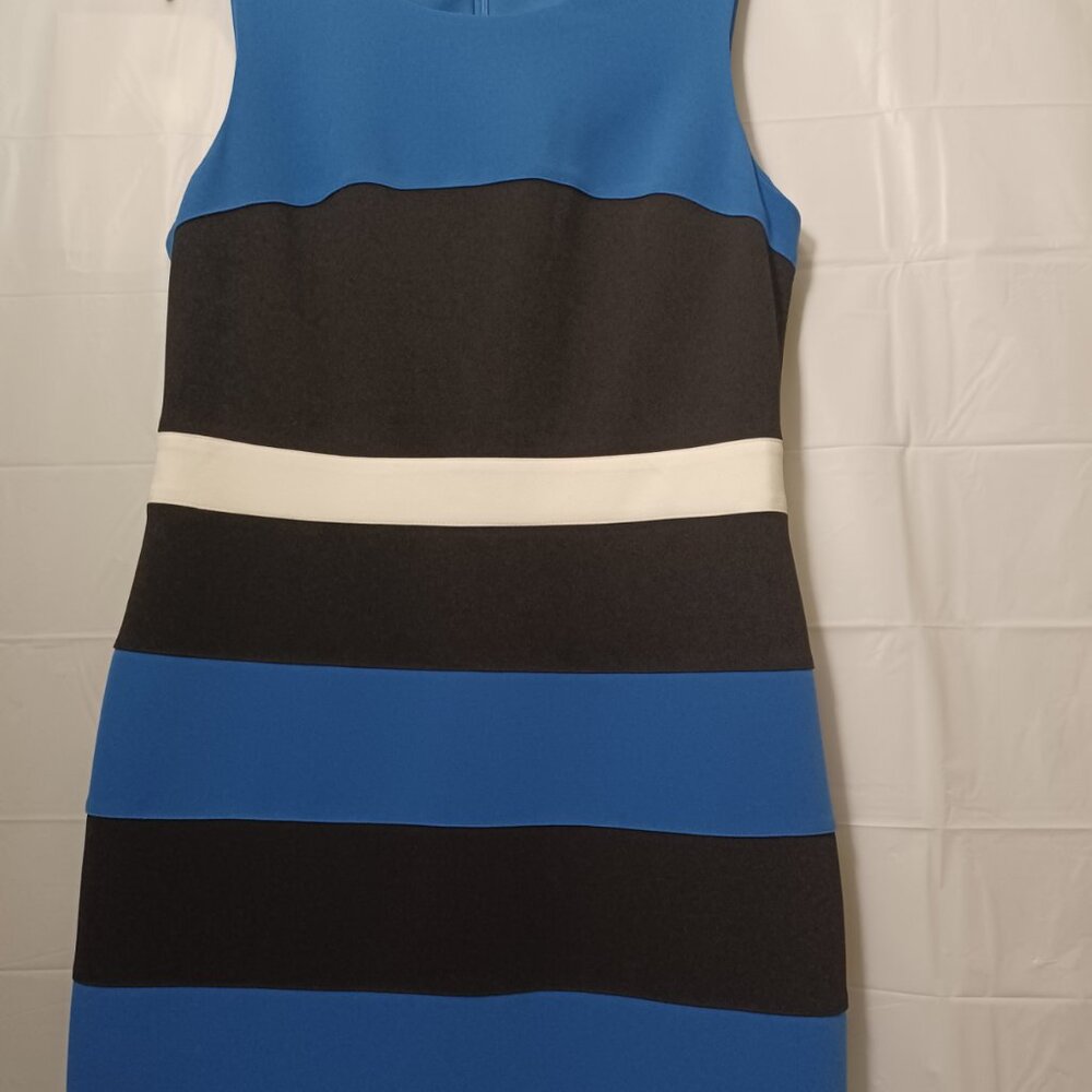 TOMMY HILFIGER STRIPED SLEEVELESS SHEATH DRESS SIZE 10 - Picture 3 of 15